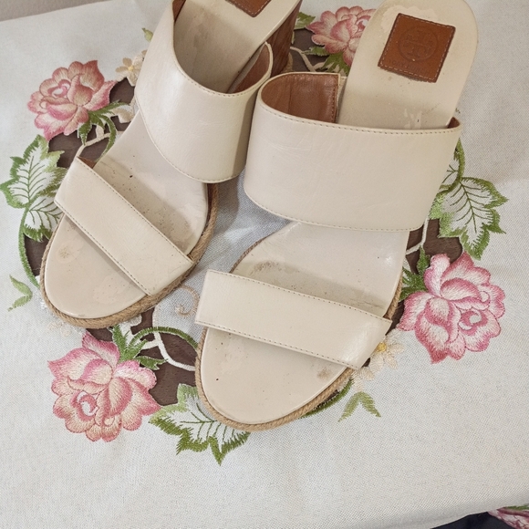 Tory Burch Raya Mule Wedge Slight Wear On Insoles As Shown In Pictures Sz 7.5 - Picture 2 of 14